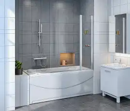 Шторка для ванны Good Door SCREEN HS-100-C-CH 100 см, ПД00084, профиль Хром, стекло Прозрачное