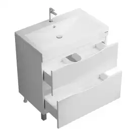 Тумба под раковину Grossman Виста 80 напольная, белая глянцевая (108066)