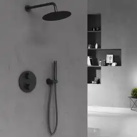 Душевая система  Vincea  VSFW-101TMB VSFW-101TMB  с термостатом, встраиваемая, черный матовый