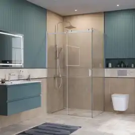 Душевой уголок BelBagno SOFT_CLOSE-2-AH-1-120/90-C-Cr стекло прозрачное, профиль Хром