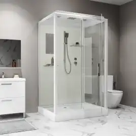 Душевая кабина Niagara Standart 100х80 ST100/80/15Q низкий поддон, белый профиль