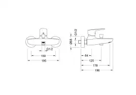 Смеситель для ванны Aquatek Бетта AQ1140MB, однорычажный, с коротким изливом, Черный матовый