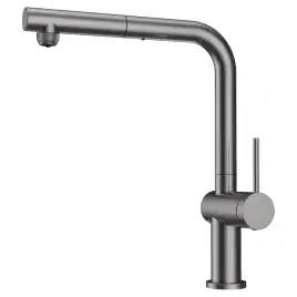 Смеситель для кухни AVS PureRiver оружейная сталь, Г-образный выдвижной излив, 837-160-GM