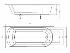 Акриловая ванна AZARIO ADELINA 160х75 AV.0010160, прямоугольная, пристенная