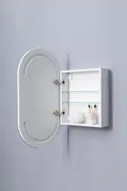 Зеркальный шкаф Aquanet Монте 50 белый, с LED подсветкой, 344787