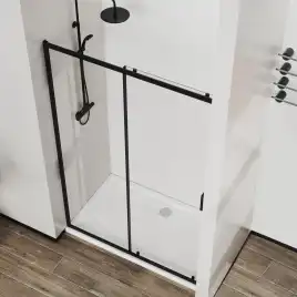 Душевая дверь Vincea City 140 см, VDS-5CT140CLB, профиль Черный, стекло Прозрачное