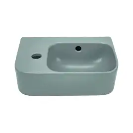 Рукомойник AVS Грэйс 37x25 R, зеленый матовый с донным клапаном