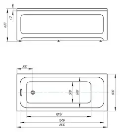 Акриловая ванна AZARIO BELLA 180х80 AV.0020180, прямоугольная