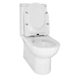 Унитаз-компакт Azario Ambra AZ-848 напольный, безободковый, в комплекте с бачком и сиденьем микролифт, Белый глянцевый