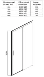 Душевая дверь Aquanet Pleasure 160 см, AE60-N-160H200U-BT, профиль Черный, стекло Прозрачное