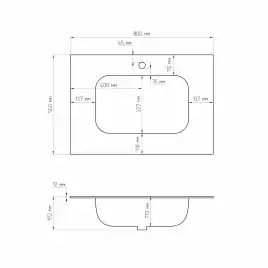 Раковина мебельная AVS Шарм 80x56 белая/кремовая