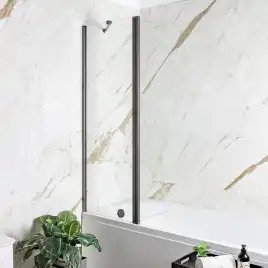 Шторка на ванну AVS Асти Дуо 100 см левая профиль оружейная сталь, прозрачное стекло, 803-0016-150-5545L-WS-T