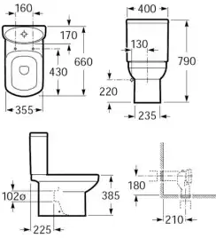 Напольный унитаз Roca Dama Senso 7342517000, белый