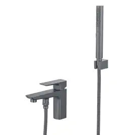 Смеситель на борт ванны Aquatek Вега AQ1044BGM, Оружейная сталь