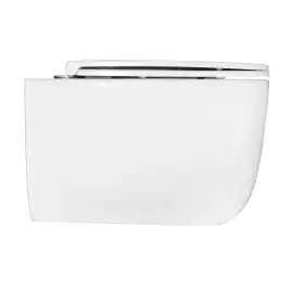 Подвесной унитаз Azario FLAVIA AZ-0076-UQ1 безободковый, смыв Торнадо, в комплекте с сидением микролифт, Белый глянцевый