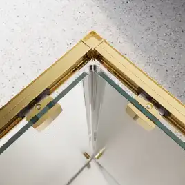 Душевой уголок BelBagno LUCE-A-2-90-P-ORO стекло рифленное матовое, профиль Золото глянцевое