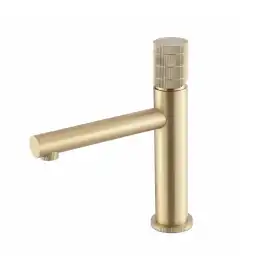 Смеситель для раковины Vincea Groove VBF-4G1BG4, брашированное золото