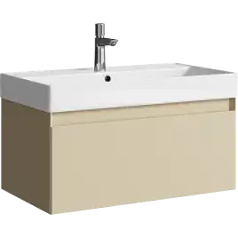 Тумба с раковиной подвесная Aqwella Geometria 80 GE01081MD, с одним ящиком, цвет морская дюна