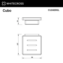 Мыльница Whitecross CUBO gold, CU2420GL, Золото глянцевое