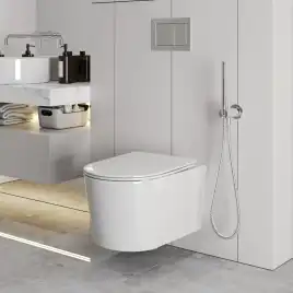 Подвесной унитаз Grossman GR-4499SQ безободковый, смыв торнадо, Белый глянцевый