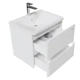 Тумба под раковину Grossman Адель-Норма 60 подвесная, белая глянцевая (106038)