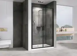 Душевая дверь Abber Sonnenstrand 100 см, AG04100BC, профиль Черный, стекло Прозрачное