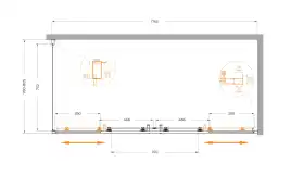 Душевой уголок CEZARES MOLVENO-AH-2/1-180/80-C-Cr-IV прозрачное стекло, профиль Хром