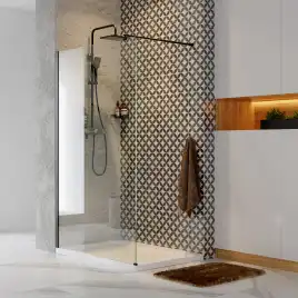 Душевая перегородка WasserKRAFT Abens 20W 90 см, 20W39, профиль Черный, стекло Прозрачное