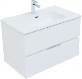 Тумба под раковину Aquanet Алвита New 80 2 ящика, белый матовый 277514