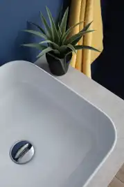 Раковина накладная Aquanet CITY-1 38,5х38,5х14 квадратная, Белая глянцевая