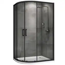 Душевой уголок ABBER Schwarzer Diamant 120х90 см, AG01129B, профиль черный, стекло прозрачное