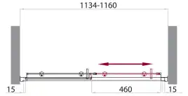 Душевая дверь BelBagno Uno 115 см, UNO-BF-1-115-C-Cr, профиль Хром, стекло Прозрачное