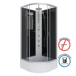 Душевая кабина Niagara Classic 100х100х210 NG-3502-14BKTG средний поддон, с гидромассажем, 35021434BKTG