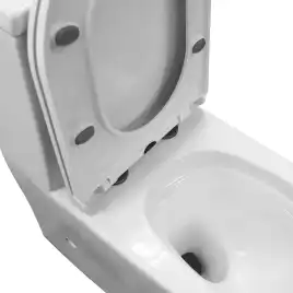 Унитаз моноблок Azario Velluto AZ-6281 напольный, безободковый, со смывом Торнадо, с сиденьем микролифт, Белый глянцевый