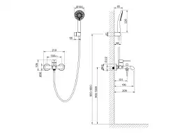 Смеситель для ванны Aquatek Европа AQ1349BGM, Оружейная сталь