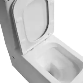 Унитаз-компакт Azario Indor AZ-T004B-R напольный, безободковый, в комплекте с бачком и сиденьем микролифт, Белый глянцевый