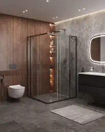 Душевой уголок CEZARES MOLVENO-AH-22-120/110-C-GM-IV стекло Прозрачное, профиль Оружейная сталь