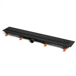 Душевой лоток Azario Medium 85 см AZ-CH 850/50 MC с перфорированной решеткой, Черный матовый