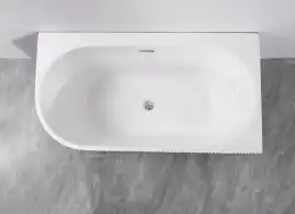 Акриловая ванна Azario LAGO BLANCO BLACK 170х75 AZ-6724-1CRB 17075, асимметричная, правая