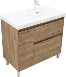 Тумба под раковину Aquanet Nova Lite 2.0 90 напольная, дуб рустикальный, правая, 346345