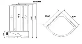 Душевая кабина Niagara Ultra 120х80х220 NG-214-01LN высокий поддон, с гидромассажем