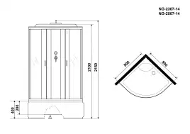 Душевая кабина Niagara Classic 80х80х215 NG-2307-14 высокий поддон, без гидромассажа, 23071424