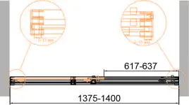 Душевая дверь с доводчиками CEZARES DUET SOFT-BF-1-140-C-Cr стекло Прозрачное, профиль Хром