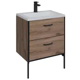 Тумба под раковину Grossman Неро 70 напольная, альпийский дуб/черный (107004)