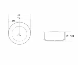 Раковина накладная ABBER BEQUEM 40х40х12 AC2109Regen, круглая, хамелеон