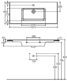 Раковина  Allen Brau Fantasy 102х47х14 4.11027.20, Белая глянцевая