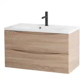 Тумба под раковину BelBagno MARINO-800-2C-SO-WO-P подвесная Rovere Bianco