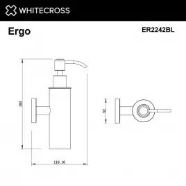 Дозатор для жидкого мыла Whitecross ERGO black, ER2242BL, Черный матовый