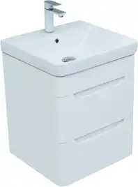 Тумба под раковину Aquanet София 50 белый глянец (2 ящика) 274171
