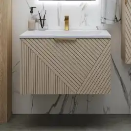 Тумба под раковину Grossman Блисс 60 подвесная, бежевый матовый (106045)